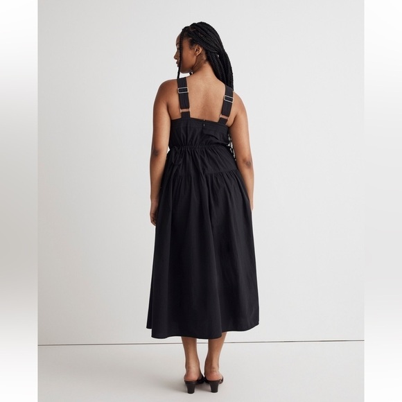 NWT Madewell Poplin Halter Tiered Midi Dress Black Size 2 - Picture 6 of 16
